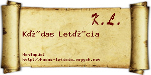 Kádas Letícia névjegykártya